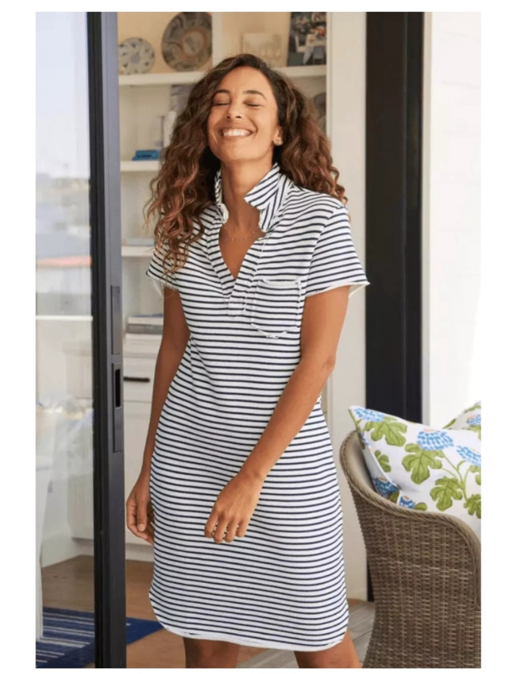 Frank & Eileen Lauren Polo Dress Women’s XS Striped Cotton Shirt Dress